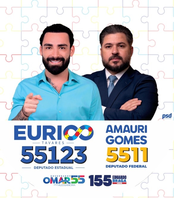 Eurico Tavares 55123, Deputado Estadual, ao lado de Amauri Gomes, Deputado Federal